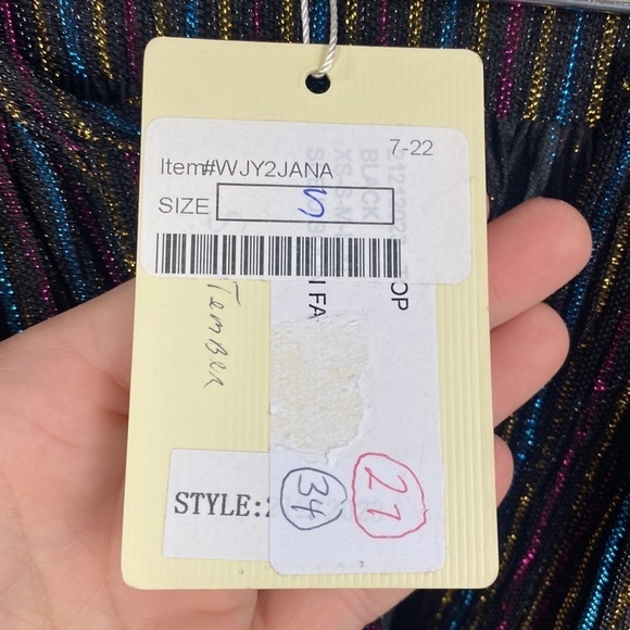 Anthropologie See U Soon Black Sparkle Multicoloured Blouse - Size Small - Picture 9 of 16